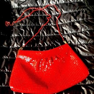 Vintage Red Rockstar clutch